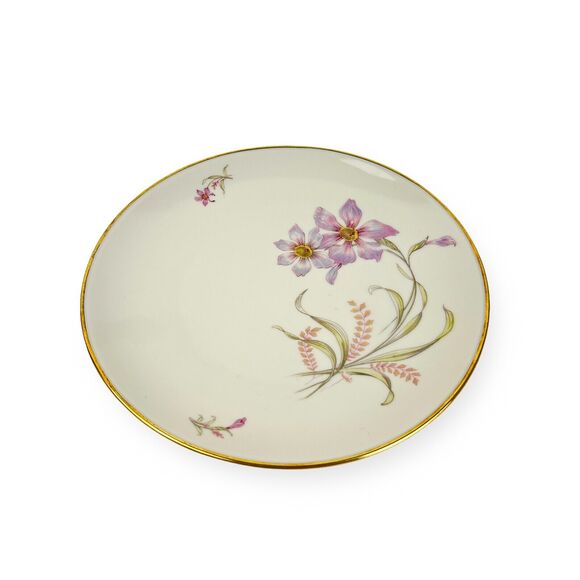 Seltmann Weiden Salad Plate Porcelain K Bavaria Purple Flowers Gold Trim 7.5" - Picture 2 of 7